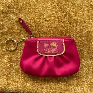 Coach Fuchsia Pouch with Gold Accents